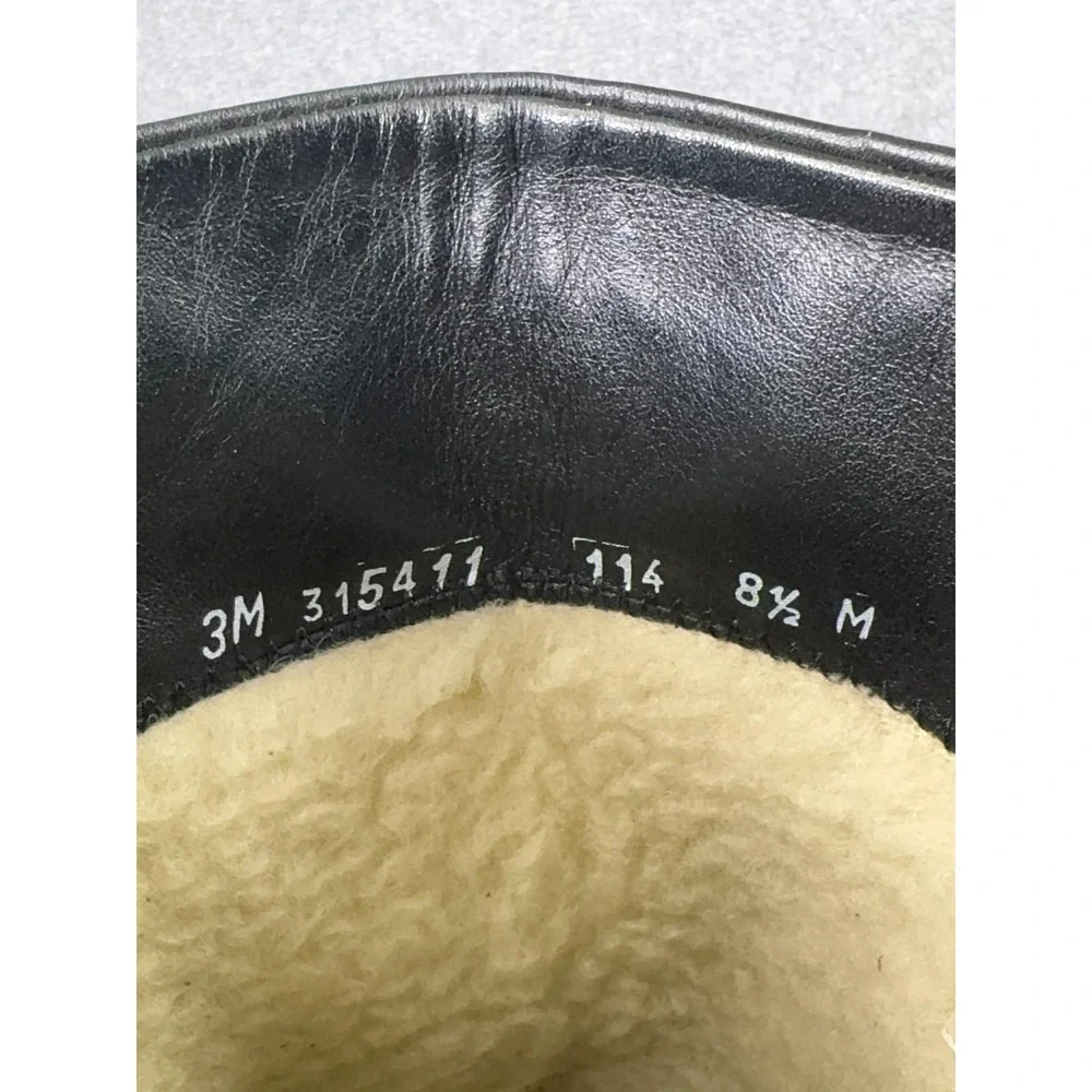 VTG LL Bean Shearling Lined Leather Winter Boots Men's 8.5M Made in Canada RARE